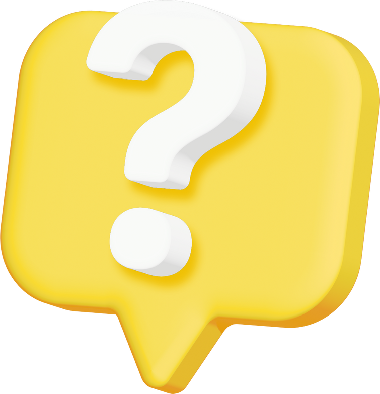 Yellow question mark 3D icon sign.